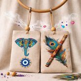 premium aroma sachet combo jasmine aquafresh elephant krishna flute hanging air freshener for car home wardrobe long lasting fragrance