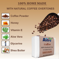 Handmade coffee soap bar with natural ingredients| exfoliating and nourishing for smooth skin