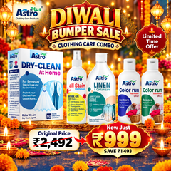 Astro Plus Diwali Bumper Sale Combo | Dry Clean Wipes(5 Sheet), All Stain Remover 100ml, Color Run Remover Combo & Linen Care Liquid 250ml