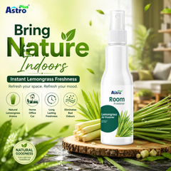 Astro Plus Lemongrass Room Freshener Spray 200ml | Lemongrass Air Freshener | Long Lasting Room Spray | Home Air Freshener | Car Air Freshener | Bathroom Freshener | Kitchen Odour Remover | Office Room Spray | Premium Air Freshener | Fresh Fragrance Spray