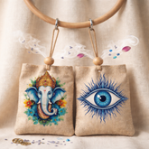 ganpati and evil eye jasmine aquafresh aroma sachet combo hanging air freshener for car home wardrobe long lasting fragrance