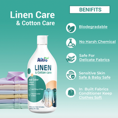 Astro Plus+ Linen & Cotton Care Best Washing Liquid For Linen Clothes-Fabric Gentle Wash for Linen, Silk, Chiffon, Cotton, Georgette, and Woolen