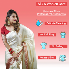 Astro Plus+ Silk & Wool Care Washing Liquid | Delicate Detergent for Silk Saree & Clothes Wash At Home(500ml)