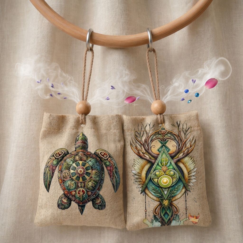 jasmine and aquafresh aroma sachet combo turtle spiritual hanging air freshener for car home wardrobe long lasting fragrance