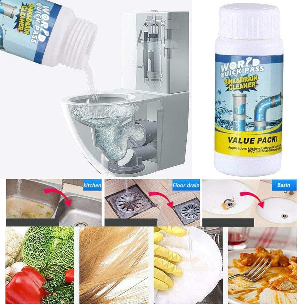 Astro Plus+ Powerful Sink & Drain Blockage Cleaner Powder & Clog, Automatic Toilet Blockage Cleaner, Drain Cleaner for Kitchen Toilet - astroshoppingmart