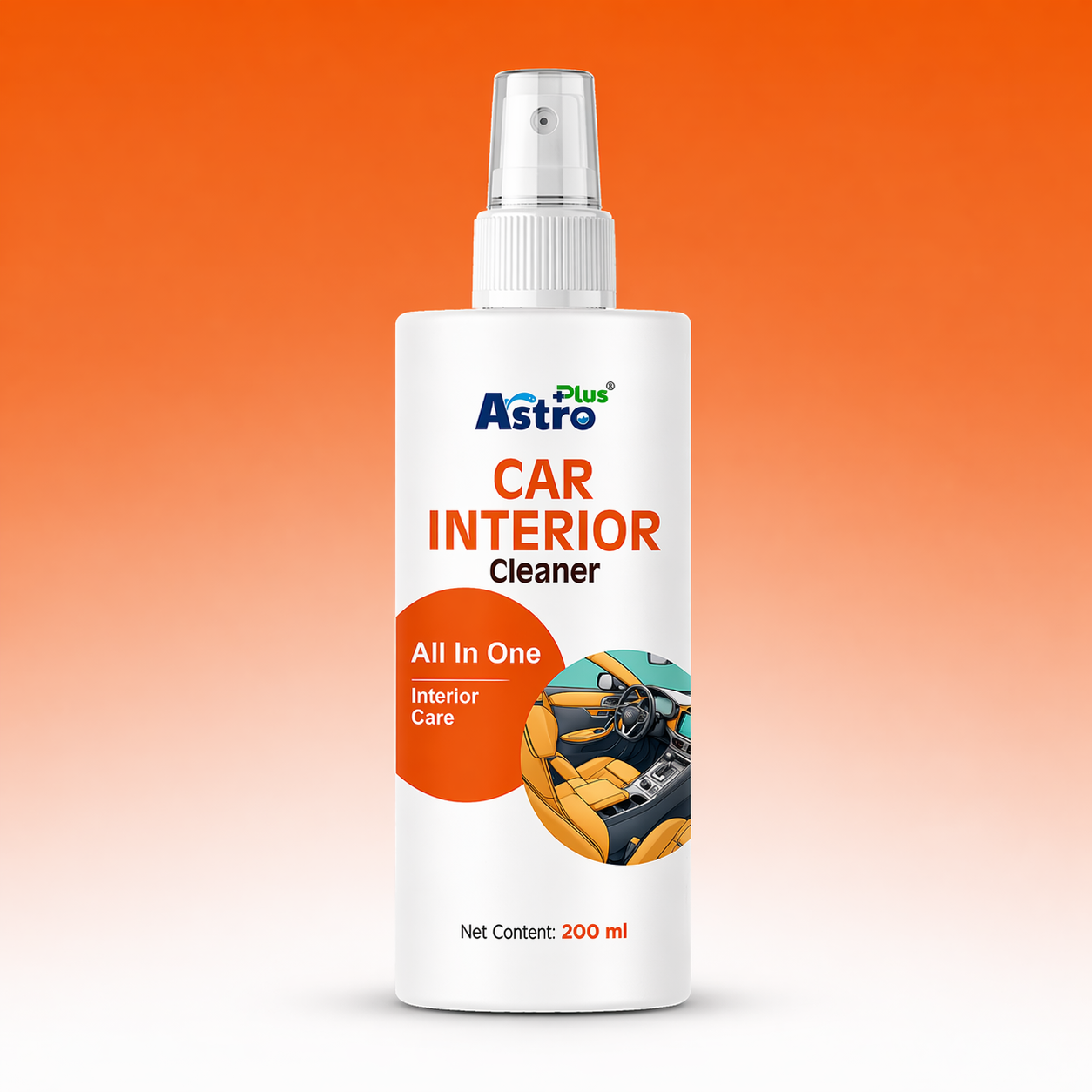 Astro Plus Car Interior Cleaner Spray 200ml All-in-One Dashboard and Seat Cleaning Solution