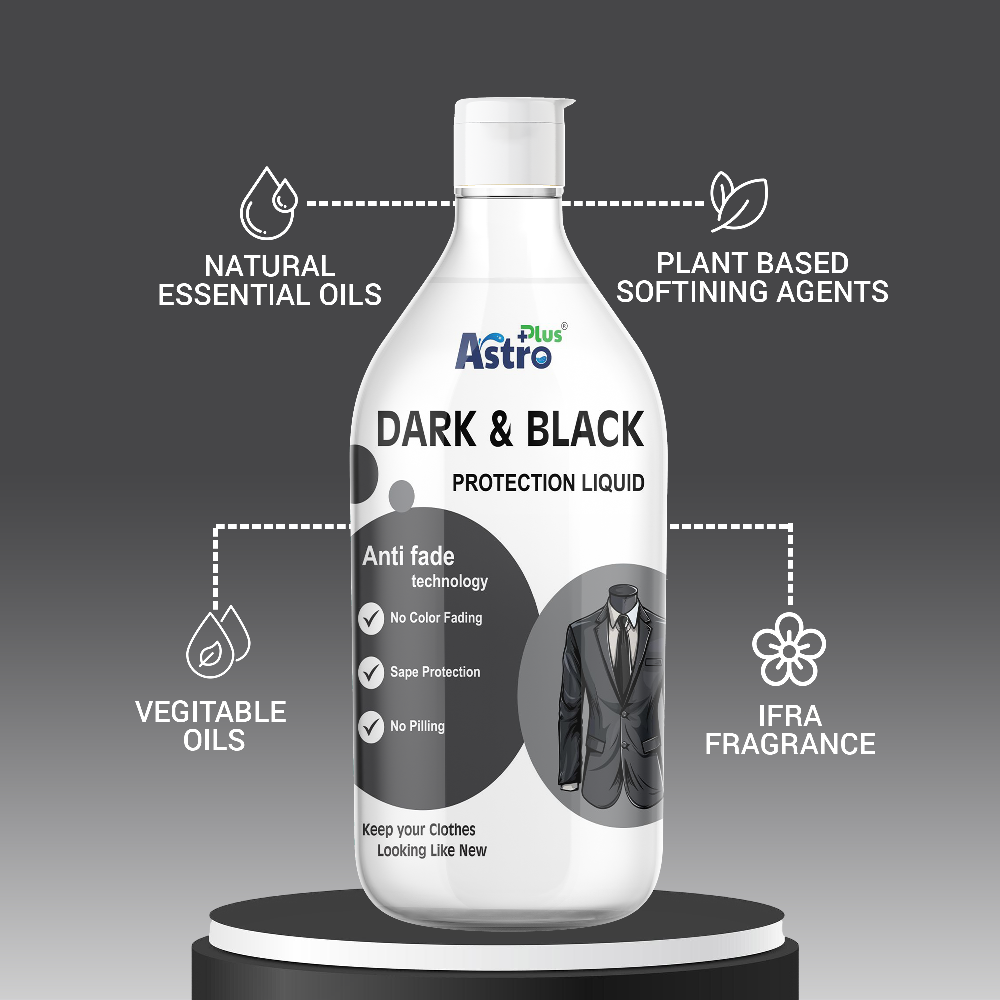 .Astro Plus Dark & Black Protection Liquid Antifade Technology Classic Liquid Detergent Classic Liquid Detergent(500ml)