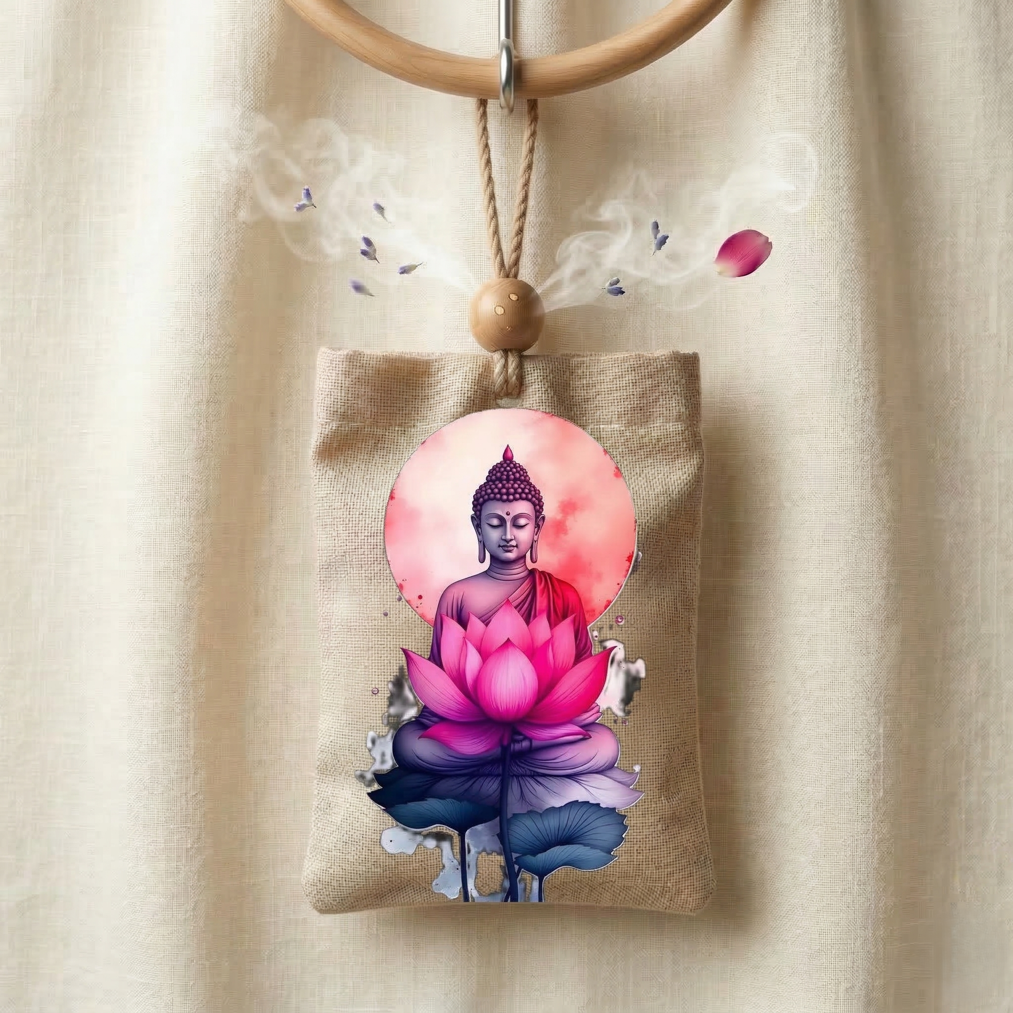 ASTRO PLUS Buddha Design Hanging Car Air Freshener with Citronella Lime Fragrance