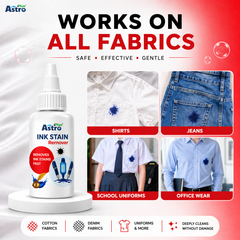 Astro Plus Ink Stain Remover 100ml Pen Ink Cleaner for Clothes and Fabric