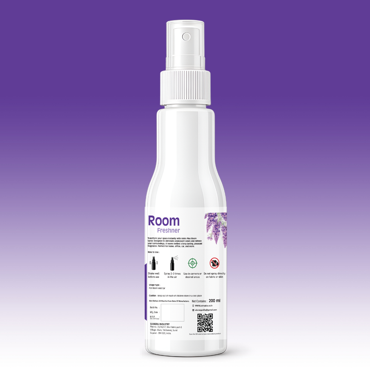 Astro Plus Lavender Room Freshener 200ml | Lavender Air Freshener Spray | Long Lasting Room Freshener | Home Air Freshener Spray | Bathroom Air Freshener | Office Room Freshener | Car Air Freshener Spray | Floral Lavender Room Spray | Room Deodorizer Spray | Odour Eliminator Spray | Home Fragrance Spray | Premium Lavender Air Freshener | Indoor Air Freshener | Air Freshener for Home and Office | Astro Plus Room Freshener | Lavender Room Perfume Spray | Fresh Floral Room Spray | Bathroom Odour Remover | Long