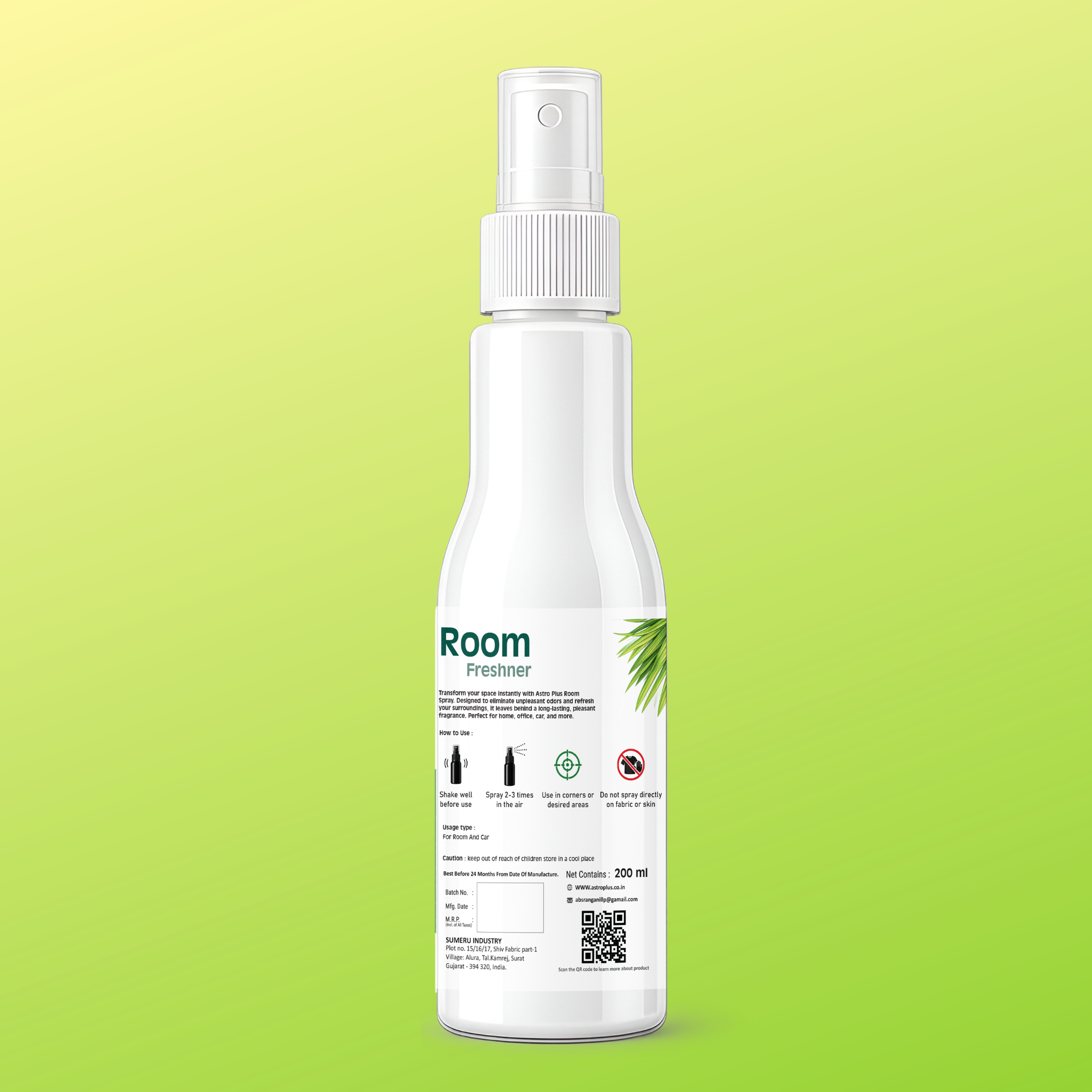 Astro Plus Lemongrass Room Freshener Spray 200ml | Lemongrass Air Freshener | Long Lasting Room Spray | Home Air Freshener | Car Air Freshener | Bathroom Freshener | Kitchen Odour Remover | Office Room Spray | Premium Air Freshener | Fresh Fragrance Spray