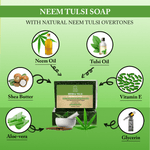 Load image into Gallery viewer, Handmade Neem Tulsi Soap | Natural and Organic Skincare | Pure Neem Tulsi Soap for Sensitive Skin | Neem Tulsi Soap Bar - Handmade and Ayurvedic |
