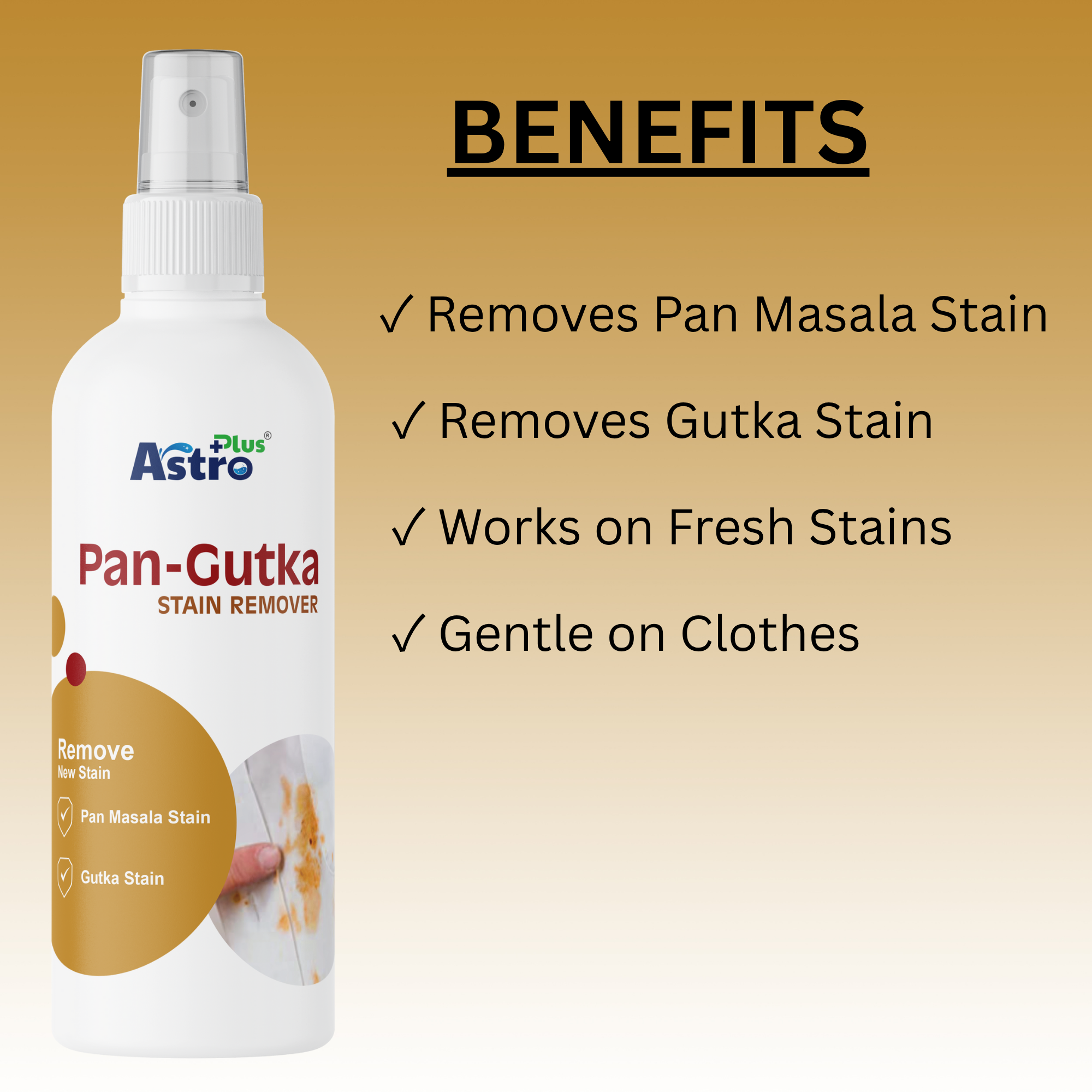 astro plus pan gutkha stain remover bottle| pan gutka stain remover liquid for walls| gutkha stain cleaning on tiles| paan stain remover for bathroom walls| strong stain remover for floor and tiles| tobacco spit stain remover before after| industrial grade gutka stain remover| cleaning liquid for tough wall stains| astro plus stain remover product photo| wall stain cleaning solution demonstration