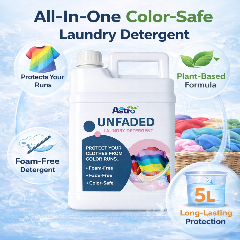 color care detergent| fade free detergent liquid| laundry detergent for colored clothes| foam free liquid detergent| color safe detergent india, unfaded detergent| Astro Plus laundry detergent