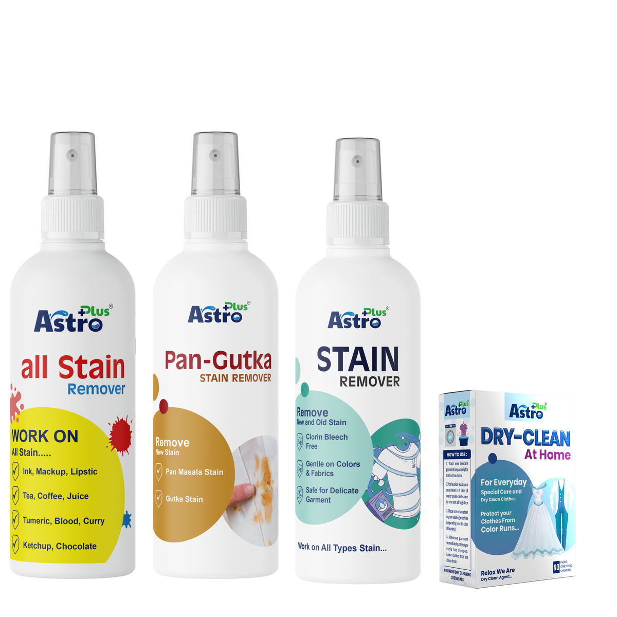Complete Stain Removal & Dry Clean at Home Combo | All in One | Astro Plus