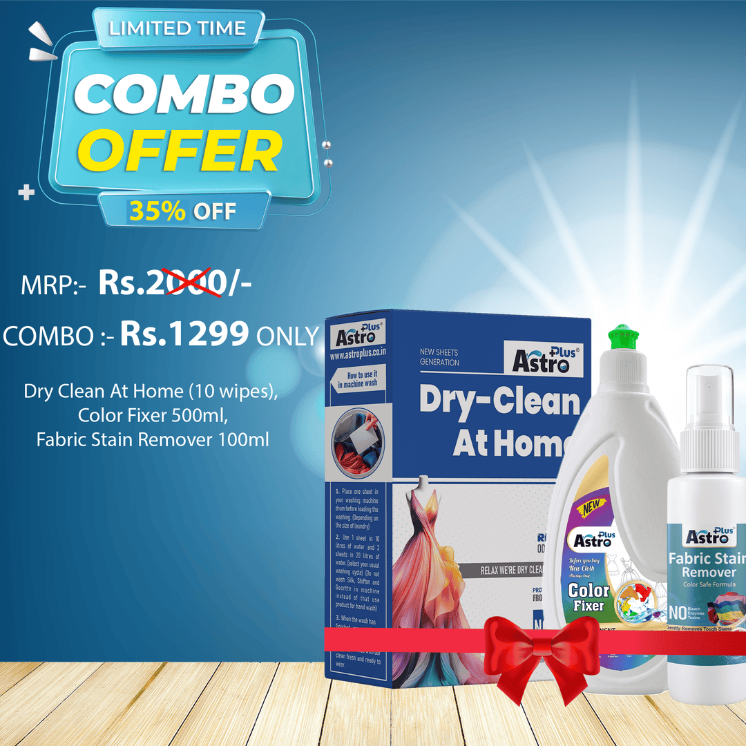 Dry Clean at Home Combo - Fabric Color Fixer (500 ML) & Fabric Stain Remover (100 ML) - Ultimate Fabric Care Solution