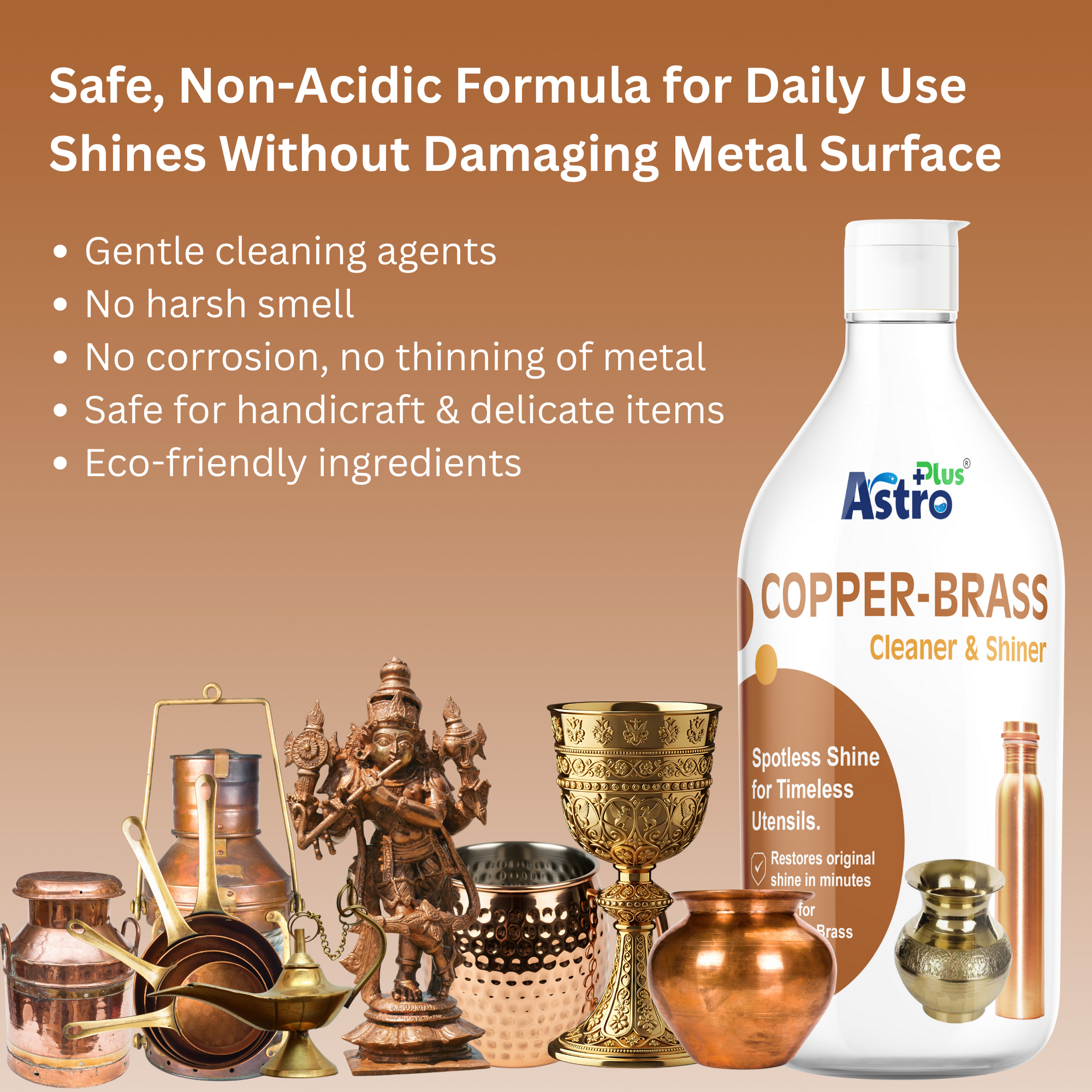 astro plus copper and brass cleaner| copper and brass cleaner liquid| best copper cleaner India| brass cleaner for utensils| copper polish liquid|brass polish cleaner| tarnish remover for copper| oxidation remover for brass| metal cleaner for utensils| copper cleaning solution| brass cleaning solution| copper brass shine restorer