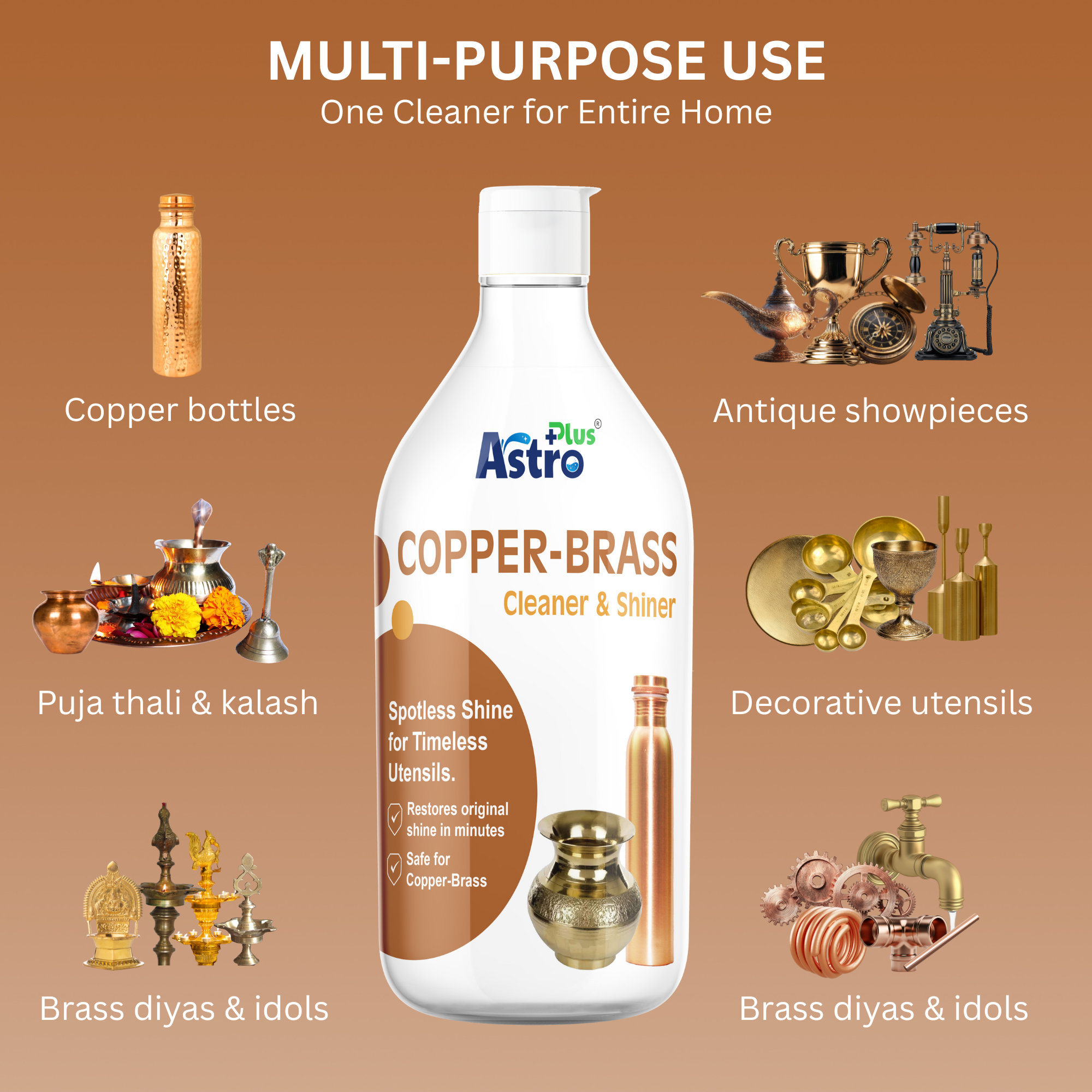 astro plus copper and brass cleaner| copper and brass cleaner liquid| best copper cleaner India| brass cleaner for utensils| copper polish liquid|brass polish cleaner| tarnish remover for copper| oxidation remover for brass| metal cleaner for utensils| copper cleaning solution| brass cleaning solution| copper brass shine restorer