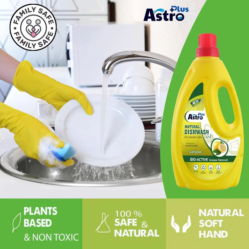 Astro Plus Dish Wash With Aloe Vera Gel Herbal Dish Wash Remove Tough Grease Safe On Hands Dish Cleaning Gel 