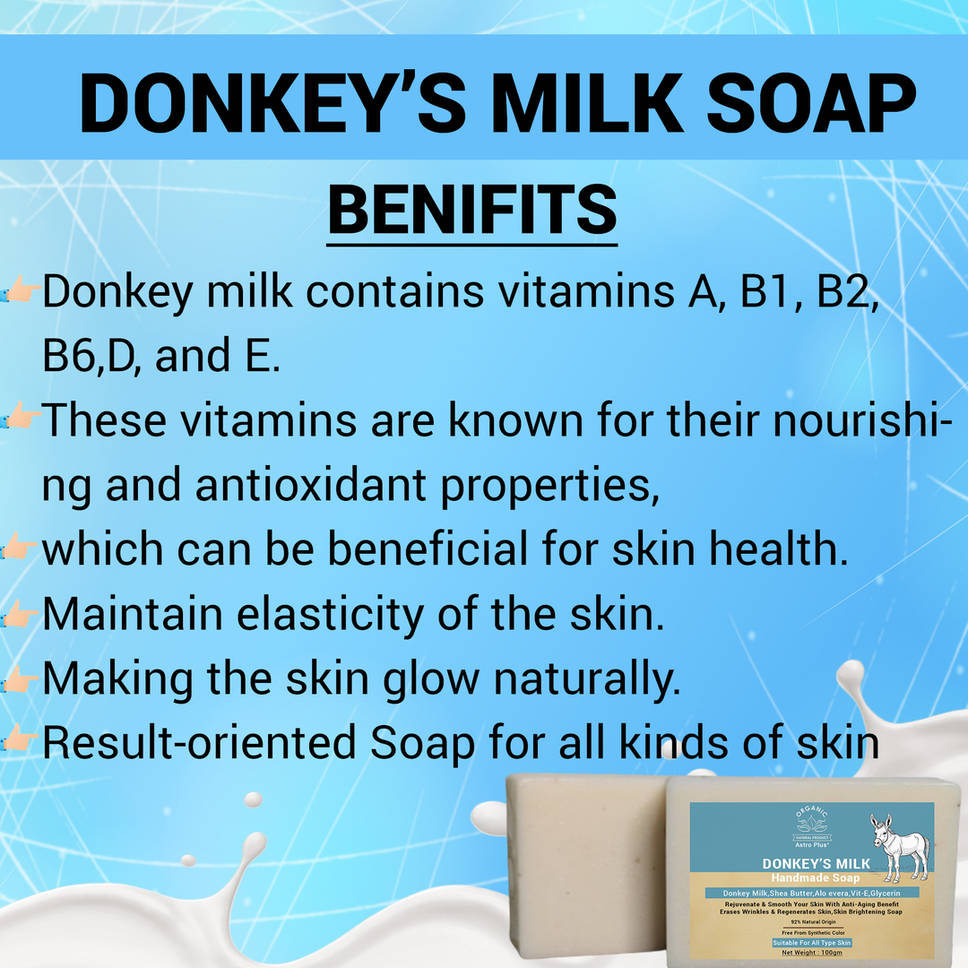 Donkey Milk Homemade Handcrafted Soap Bar - Nourishing & Hydrating with Natural Ingredients, Gentle for Sensitive Skin - astroshoppingmart