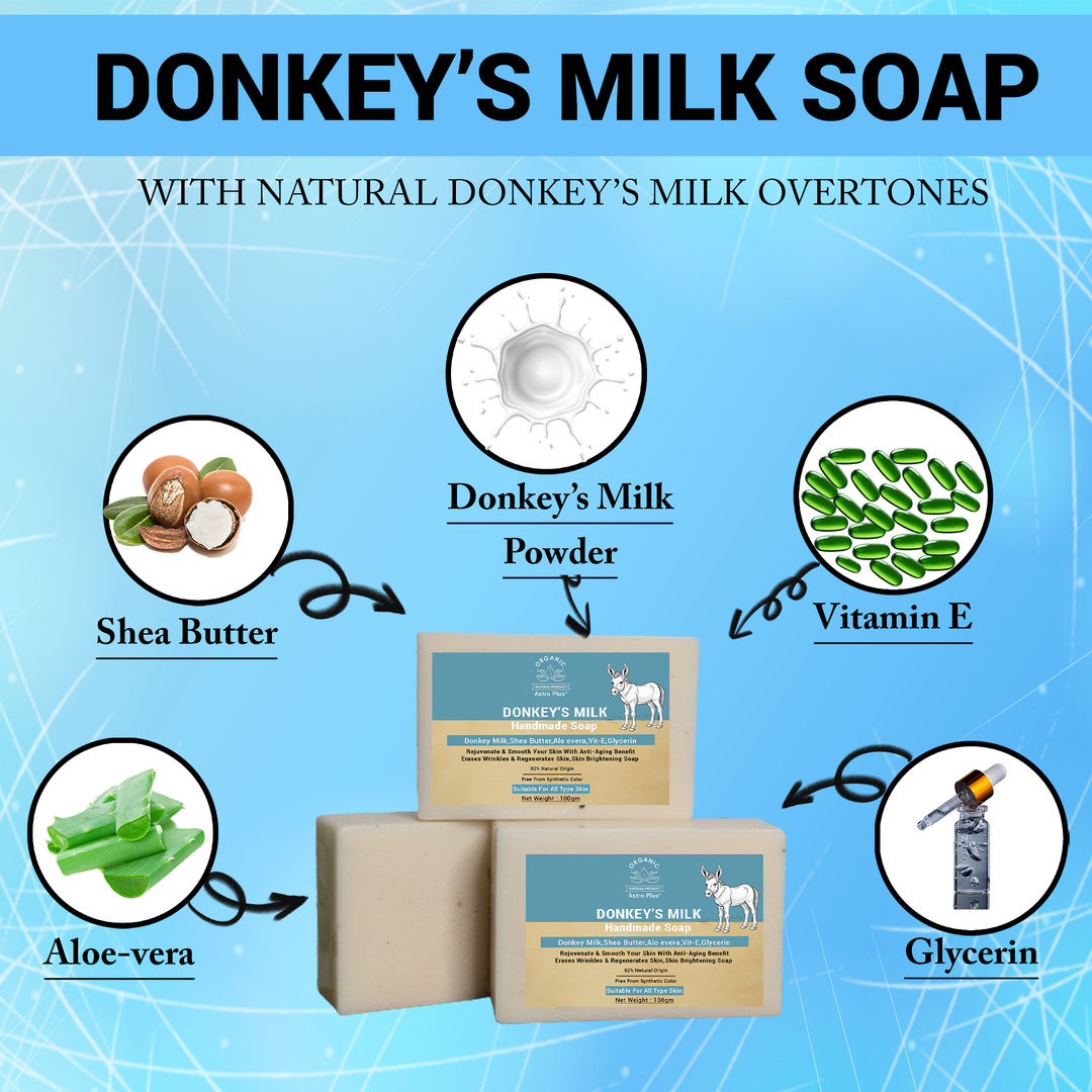 Donkey Milk Homemade Handcrafted Soap Bar - Nourishing & Hydrating with Natural Ingredients, Gentle for Sensitive Skin - astroshoppingmart