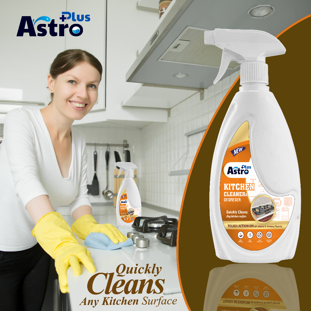 Astro Plus Kitchen Cleaner Remove Tough Grease|Cleans Stove ,Sink AND Chimney Etc.(500 ML). - astroshoppingmart