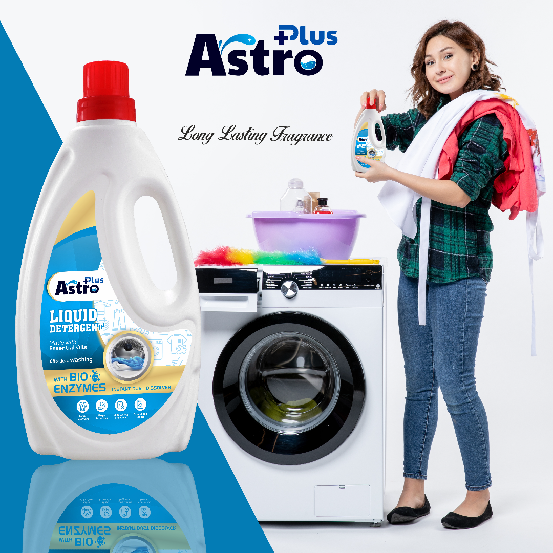 Astro Plus Liquid Detergent With Anti Fade Technology Top Load And Front Load Liquid Detergent (1L) - astroshoppingmart