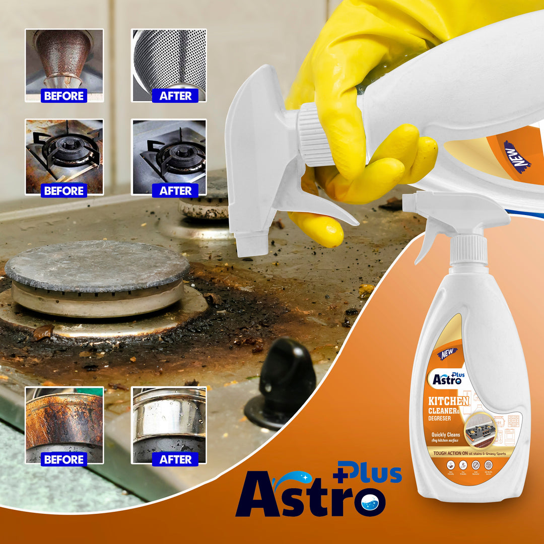 Astro Plus Kitchen Cleaner Remove Tough Grease|Cleans Stove ,Sink AND Chimney Etc.(500 ML). - astroshoppingmart