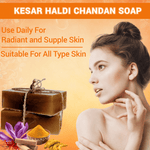 Load image into Gallery viewer, Kesar Haldi Chandan Homemade Handcrafted Soap Bar
