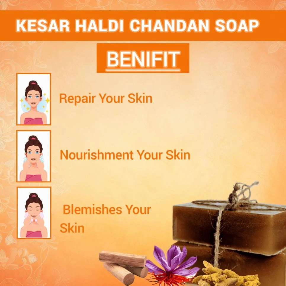 Kesar Haldi Chandan Homemade Handcrafted Soap Bar