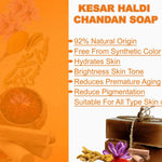 Load image into Gallery viewer, Kesar Haldi Chandan Homemade Handcrafted Soap Bar
