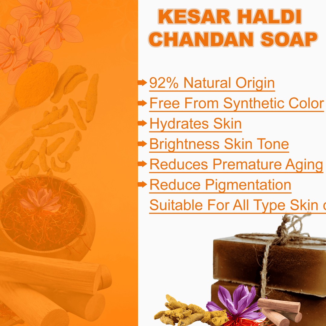 Kesar Haldi Chandan Homemade Handcrafted Soap Bar