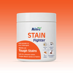 Astro Plus Stain Fighter oxygen bleach powder| fabric stain remover for coloured clothes| laundry stain remover powder| curry and oil stain remover| tea and coffee stain remover| chocolate stain remover powder| sweat and collar stain remover| oxygen bleach laundry booster| colour safe stain remover| Astro Plus fabric cleaner