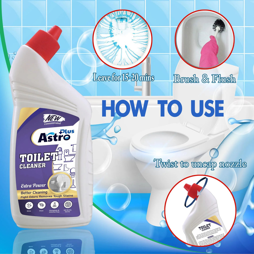 Astro Plus Toilet cleaner Toilet Bowl Cleaner Power Stain Destroyer Regular Liquid