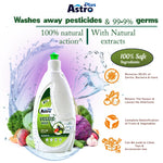 Load image into Gallery viewer, ASTRO PLUS Veggie Wash Clean Fruits &amp; Vegetables Natural Action, Removes Pesticides Germs Safe to use on Veggies and Fruits Washing Liquid (500 ml)
