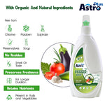 Load image into Gallery viewer, ASTRO PLUS Veggie Wash Clean Fruits &amp; Vegetables Natural Action, Removes Pesticides Germs Safe to use on Veggies and Fruits Washing Liquid (500 ml)
