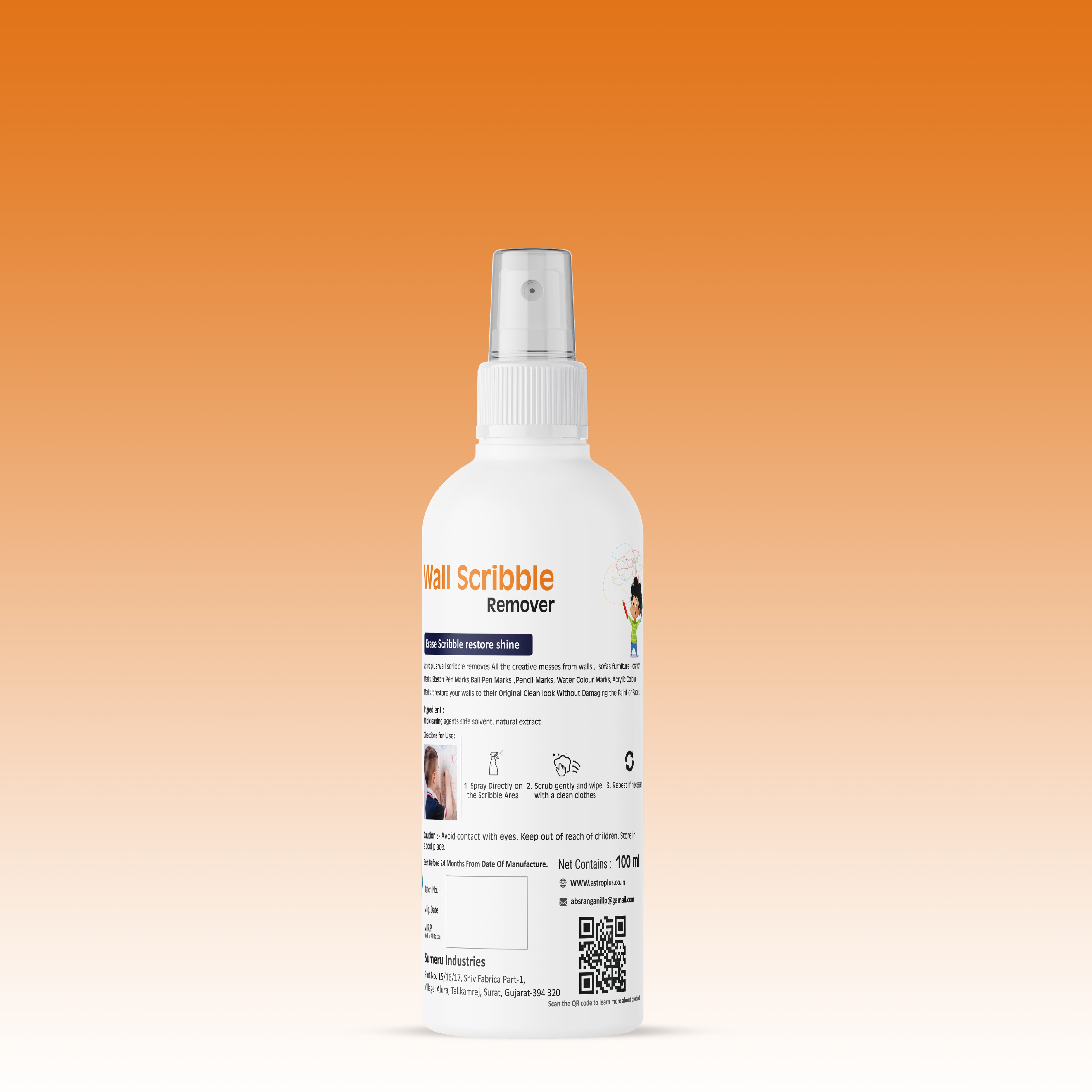 wall scribble remover | wall stain remover | crayon remover for walls | marker remover for walls | ink remover for walls | wall cleaner liquid | scribble remover spray | wall paint cleaner | washable wall cleaner | crayon marks cleaner | pen ink remover for walls | wall cleaning solution | tough stain remover for walls | paint safe wall cleaner | kids scribble remover | permanent marker remover wall | wall spot remover | wall mark remover | home cleaning product | Astro Plus wall scribble remover