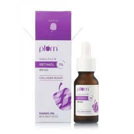 Plum 1% Retinol Face Serum With Bakuchiol ,Reduces Fine Lines & Wrinkles ,Promotes Cell Turnover For Youthful, Smooth Skin ,100% Vegan & Fragrance-Free 30ml, Yellow
