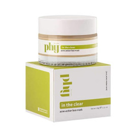 Phy Anti-Acne Face Mask for Oily Skin with Detoxifying Bentonite Clay, Acne-Fighting Green Tea & Lemon Peel extracts | No Sulphates, Parabens & Silicones | 60 g